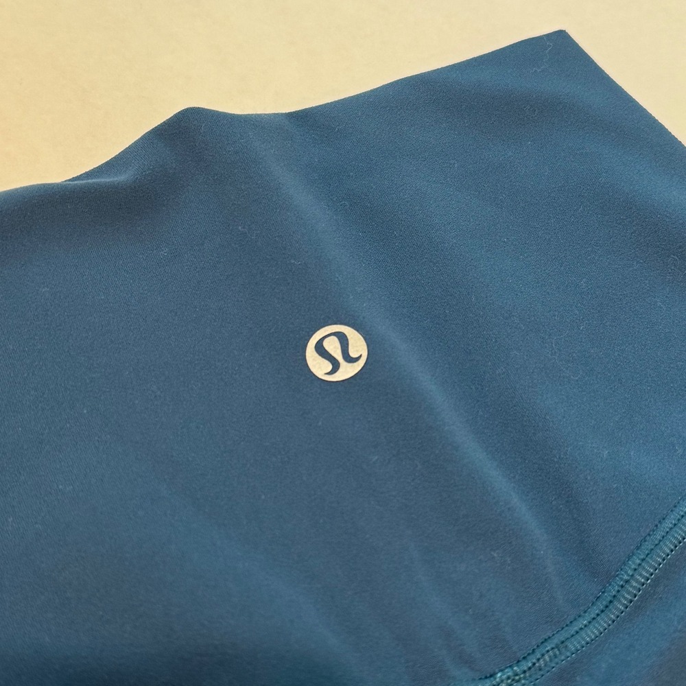 Lululemon Align Biker Shorts Womens 0 Teal Blue Nulu High Rise 6" Inseam Yoga - Picture 6 of 8